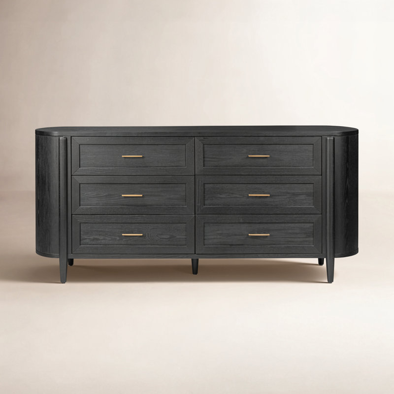 Tolle 6 Drawer Dresser-Drifted Matte Black Veneer