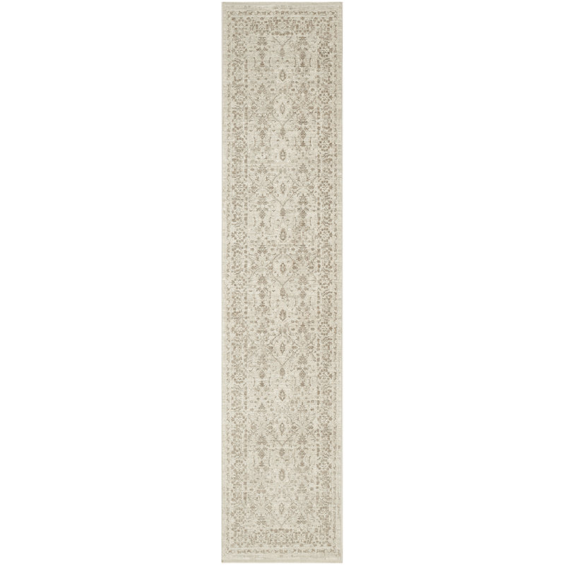 Bentonville 6' x 9' Ivory Grey Vintage Indoor Rug, Runner 2'2" x 12'