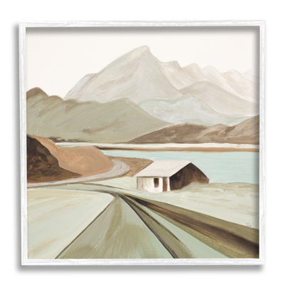 " Lone Countryside Cottage Road Distant Mountain Peaks " by Patricia Pinto