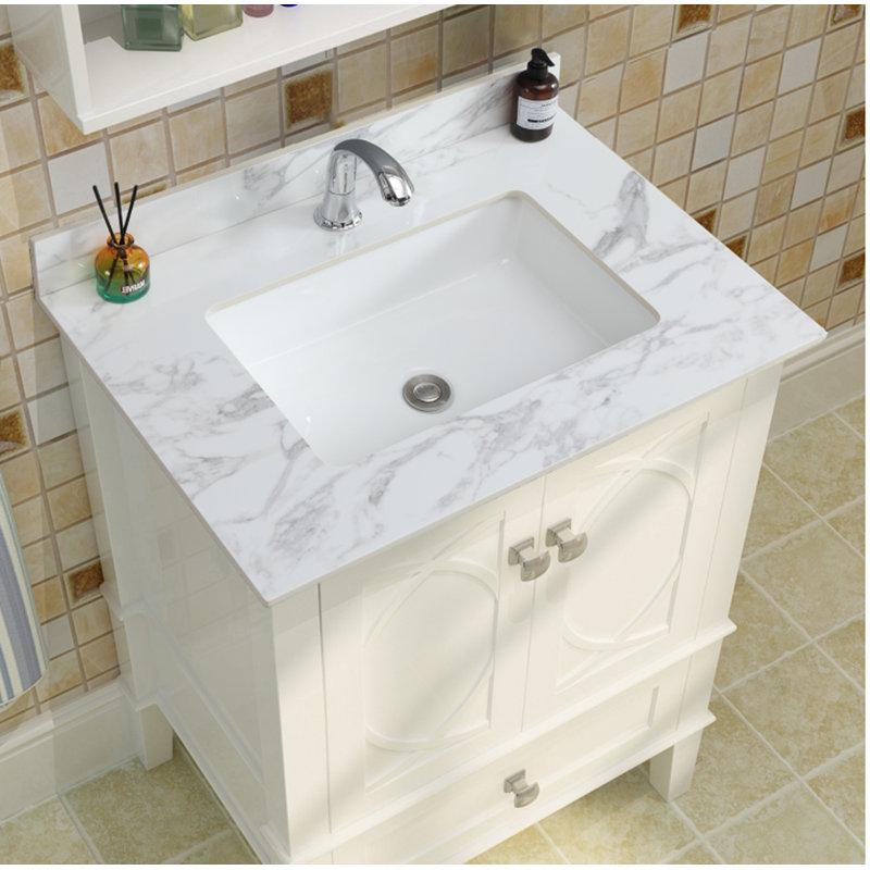 Plateau de meuble-lavabo simple 31 po avec lavabo, Trou unique