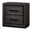 Table de chevet grise bicolore avec 2 tiroirs et placage de papier à garniture noire | Idée de cadeau