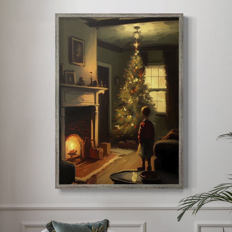 «Christmas Holiday», reproduction d'art encadrée DCV - bois massif, H 11 po x l 9 po