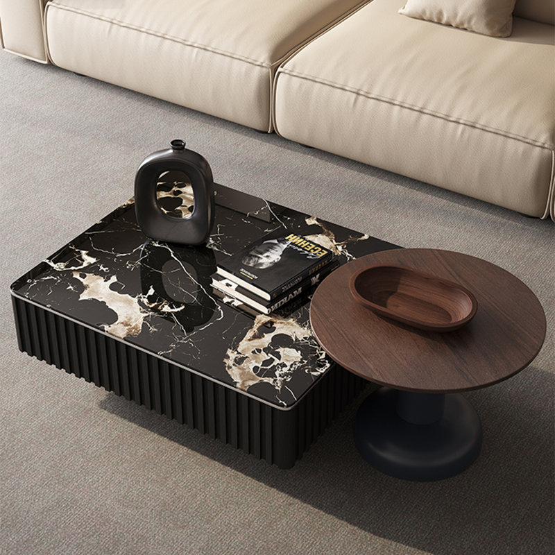 Table basse de luxe en marbre avec tiroir
