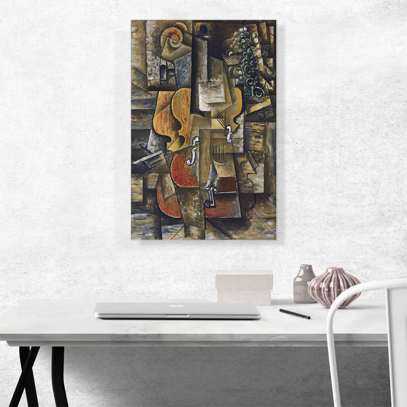 «Violin and Grapes 1912» par Pablo Picasso, reproduction d'art sur toile tendue, H 26 po x l 18 po x 1,5 po