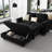 Shavera 59.8" W Velvet Upholstered Sleeper Sofa with Storage Ottoman-2056704744
