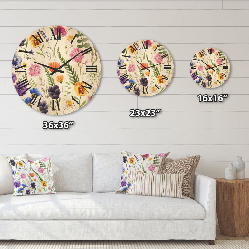 Horloge murale Wildflowers, Grand