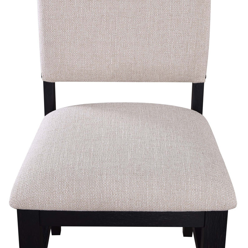 Rustic Traditional Dining Set Rectangle Table Fabric Upholstered Bench Tufted Nailhead Trim Chairs 6Pc Set