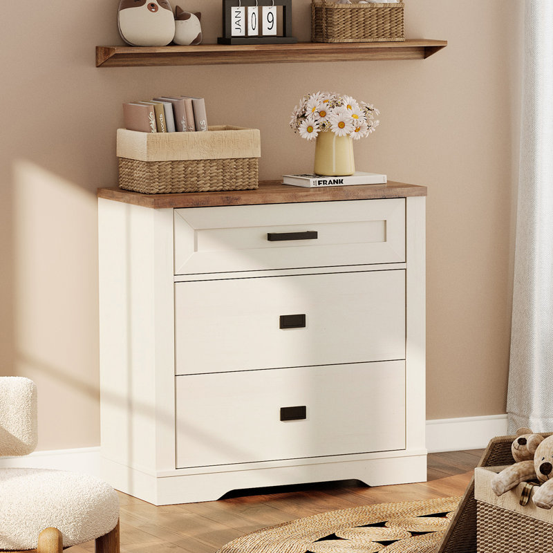 Glenford Accent Chest Drawer Dresser, White