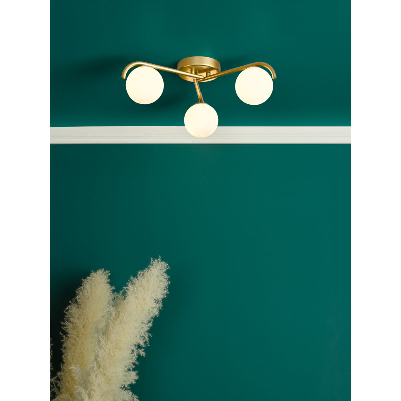 Prestyn Glass Flush Mount, Gold