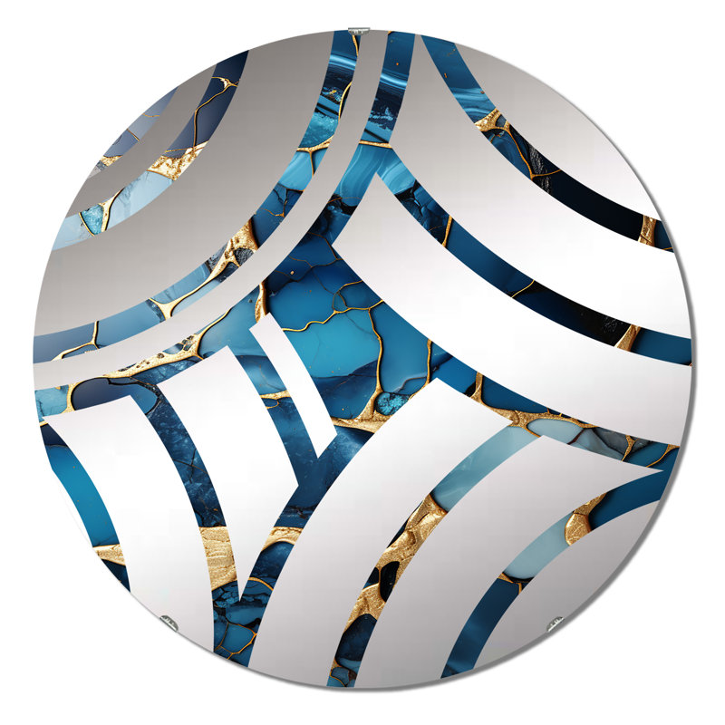 Yalim - Miroir décoratif Center Wave, 23,6 po x 23,6 po