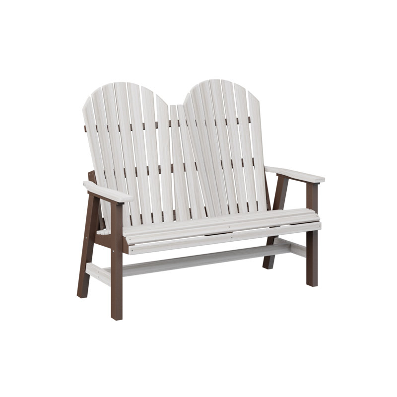Berlin Gardens Comfo Back Loveseat, Seashell Top/Chocolate Brown Base