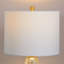 Lampe de table en verre 25 "en métal doré et verre blanc avec abat-jour en lin blanc - ensemble de 2-683031414