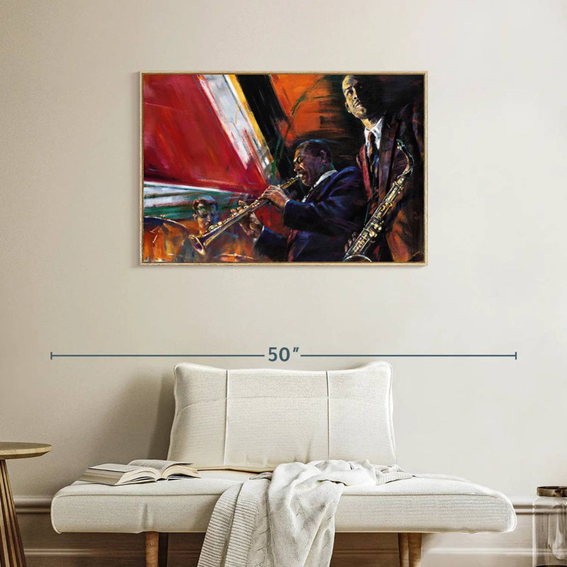 Red Hot, 37" X 25", Floating Frame Natural Wood