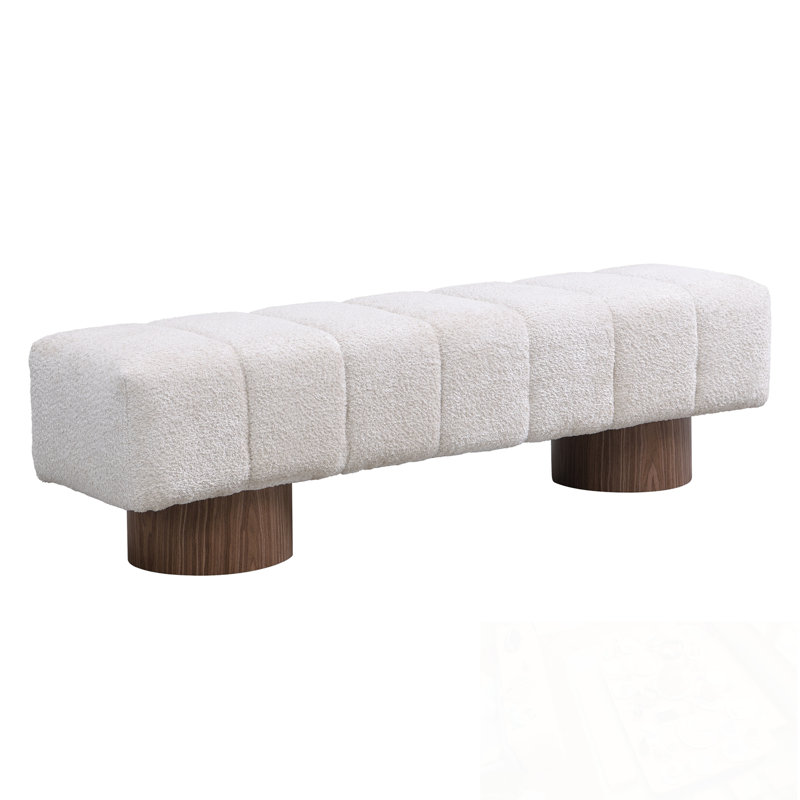 Upholstered Bench with sturdy legs, Beige