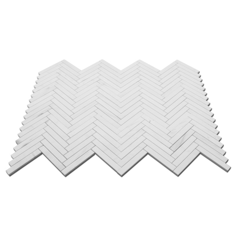 1" x 6" Marble Chevron Mosaic Wall & Floor Tile