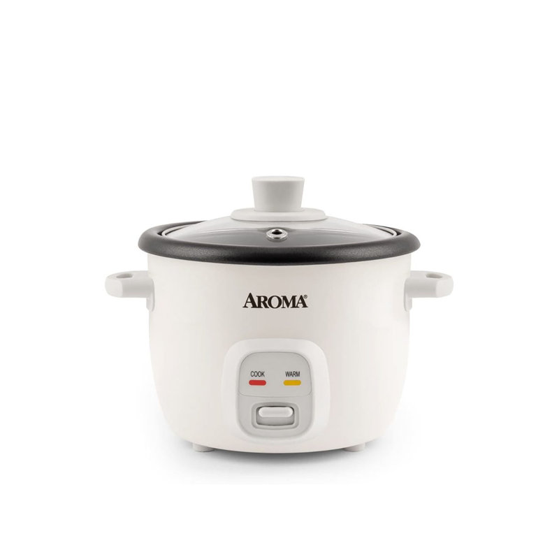 Compact White Nonstick Rice and Grain Cooker