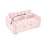 Lit moderne en velours rose, dossier réglable et accessoires de support pour téléphone 3 lit en velours pliable, porto et coussins moelleux (rose