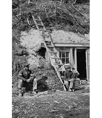 African American Soldiers Watch Over A Bomb Proof Shelter  Unframed Photograph