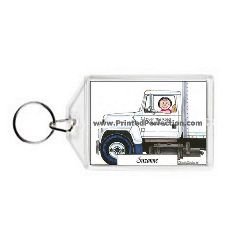 Chauffeur de camion personnalisé - porte-clés en acrylique, Oui