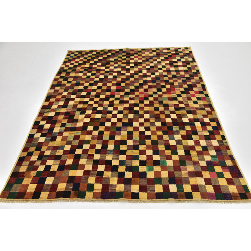 Tapis de zone en laine noué la 5 pi 2 po x 6 pi 6 po one-of-kind Nash