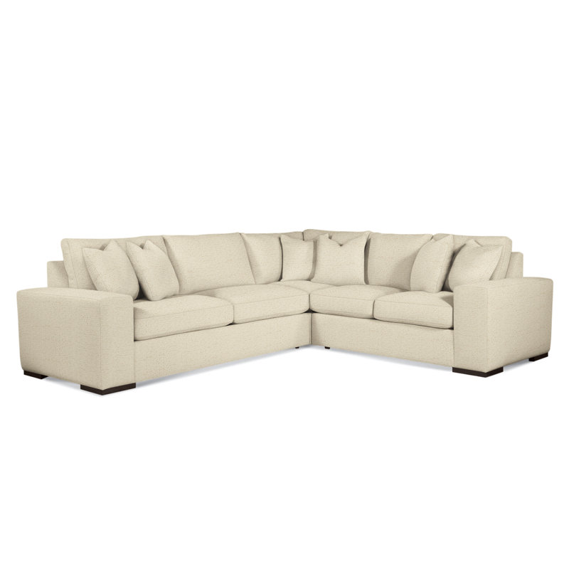 Canapé modulaire Memphis, Café, Orienté à droite, Sunbrella beige à fines rayures; 6205-74