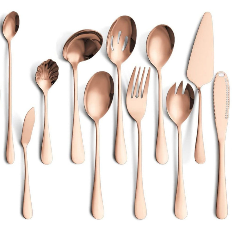 Mobeen 11 Piece Stainless Steel Hostess Set, Cuivre