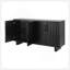 Buffet moderne, armoire de rangement 59 po x 15,75 po x 32,5 po avec 4 portes, panneau de fibres à densité moyenne et placage de frêne, avec poignées en métal, finition noire, convient au rangement de la salle à manger / salon-391059615