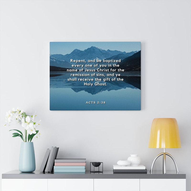 «Repent and Be Baptized Acts 2: 38», art mural chrétien, verset biblique, prêt à être accroché, H 12 po x l 16 po