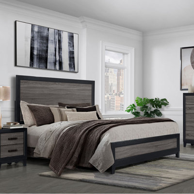 Soluto Grey And Black Bed