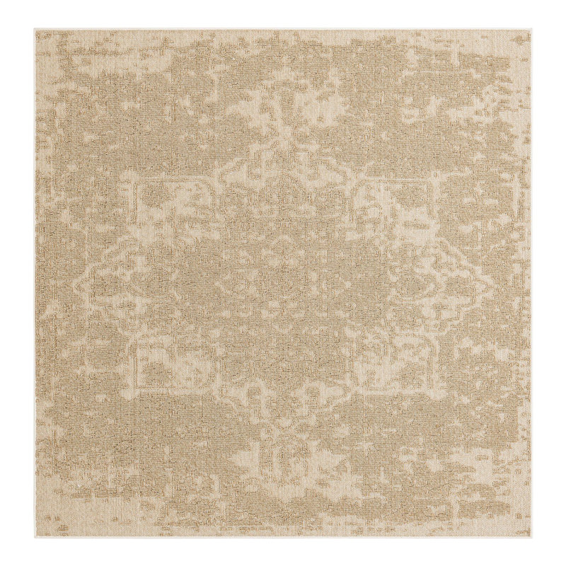 Indoor/Outdoor Traditional Area Rug, Square 7'10"