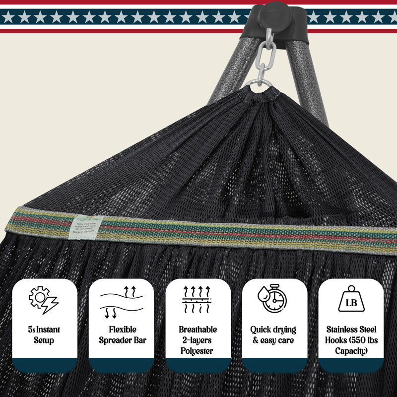 Rapolas Portable Camping Hammock with Stand, Black