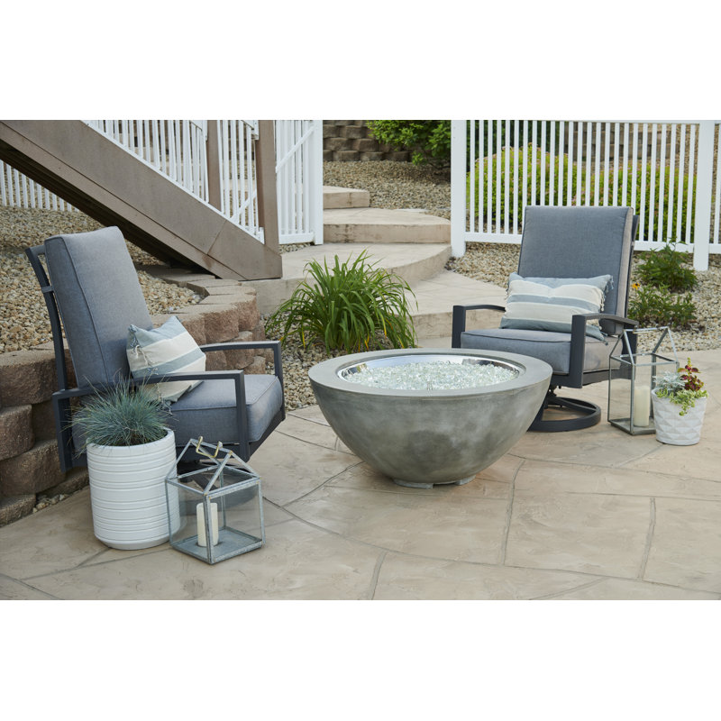 Round Concrete Smokeless Fire Pit, 19" H x 42" W x 42" D
