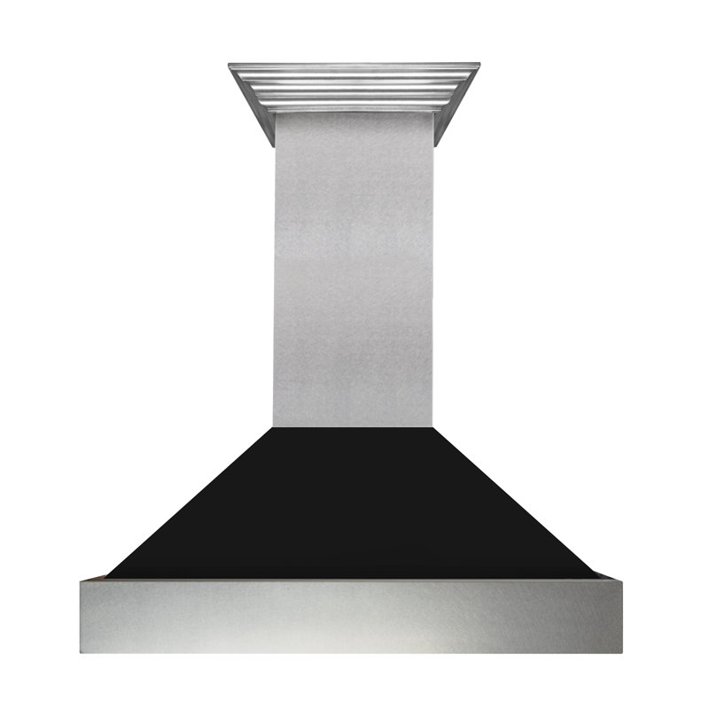 48" Fingerprint Resistant Stainless Steel Range Hood with Fingerprint Resistant Shell (8654SN-48), Black Matte