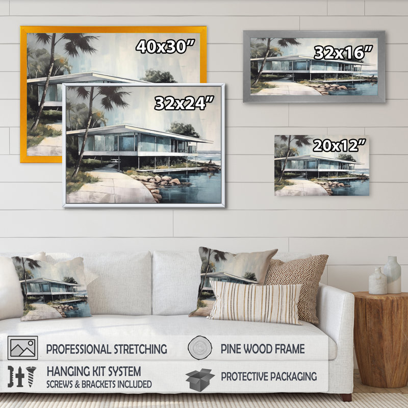 Beach House Tranquility II - imprimé, H 12 po x l 20 po x P 1 po, Toile tendue