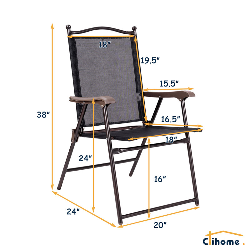 Chaise de camping pliante, Noir