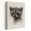 Curious Baby Raccoon Contemporary Forest Wall Art Print by Natalie Bruns - Wrapped Canvas Print-973437810