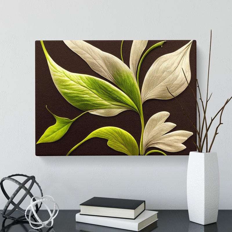 Pretty Floral Leaves - Wrapped Canvas, 50cm H x 76cm W x 3cm D