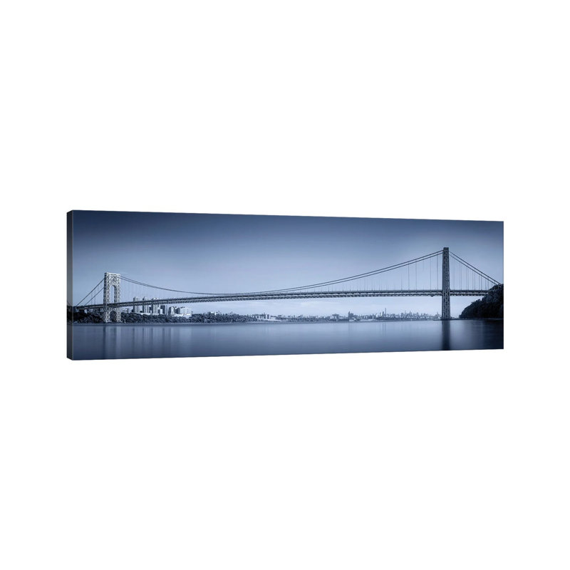 George Washington Bridge by Menghuailin - Wrapped Canvas Panoramic Print, 30.48 cm H x 91.44 cm W x 1.91 cm D