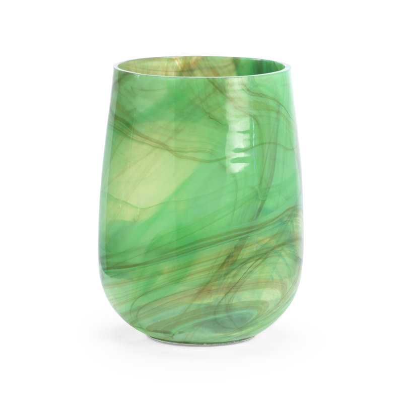 Berilo Handmade Glass Table Vase, 9.8" H x 7.5" W x 7.5" D