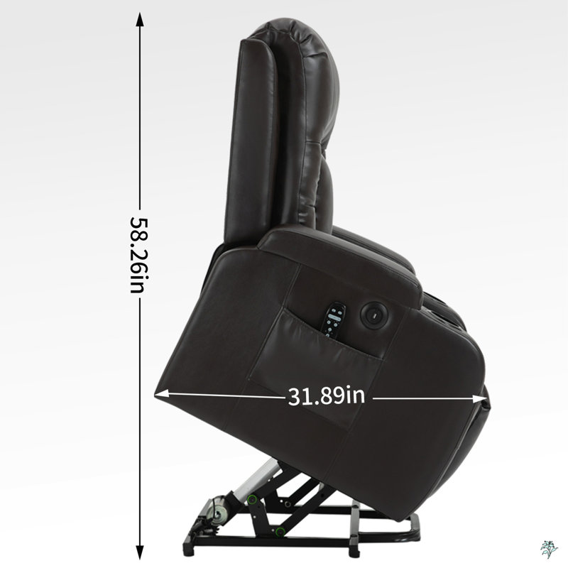 Infinite Position Up to 350 LBS Power Lift Recliner Chair for Elderly, Heavy Duty Motion Mechanism with 8-Point Vibration Massage and Lumbar Heating, USB Charging Port, Cup Holders