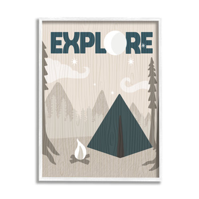 «Explore Camping Nighttime Tent Campfire Woodland» par Daphne Polselli - impression