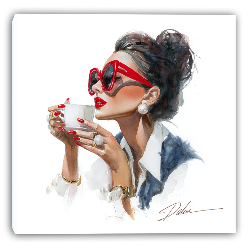 «Cafe Poise», art mural sur toile tendue, H 20 po x l 20 po