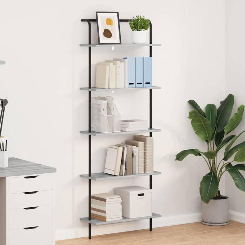  Bookshelf Old Wood Engineered Wood, Grey sonoma, (5 Shelves) 168cm H x 60cm W x 24cm D