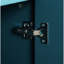 Console moderne avec poignée en métal et charmantes portes à fleurs pour le vestibule - Grande cuisine de 63 po bleu marine