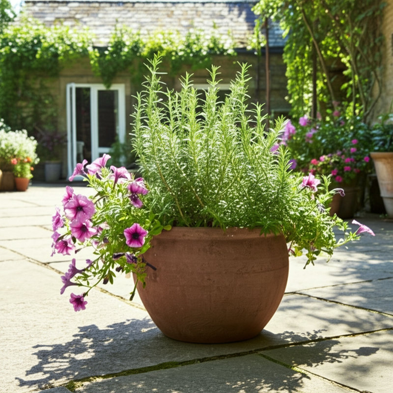 Pot à fleurs Hooge, H 7 po x l 9 po x P 9 po, Brun foncé