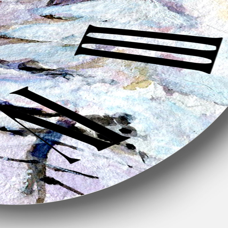 Horloge murale Winter Snowy Forest By The Lake - Lake House, Surdimensionné