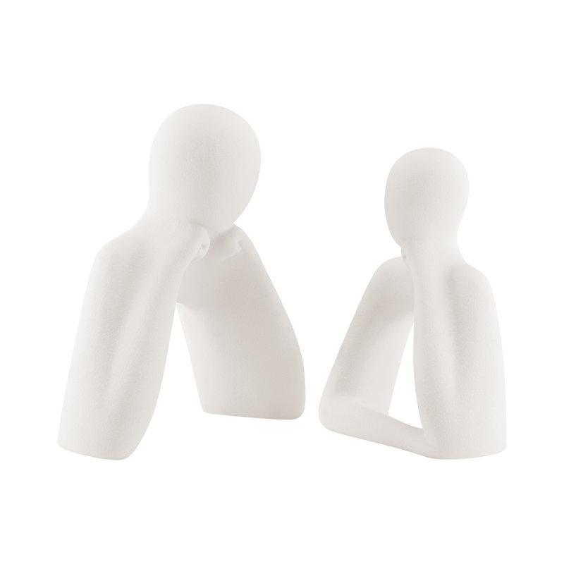 Leiona 2-Piece Matte Ceramic Couple Sculpture Set