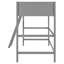 Lit mezzanine simple en bois massif avec échelle - structure en bois de pin robuste, design moderne minimaliste, finition grise