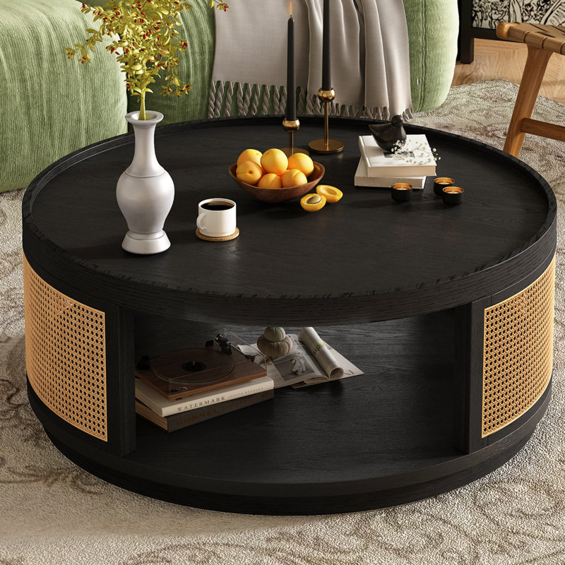 Table basse 36,8 po Mid-Century, Noir, noir, noir, noir