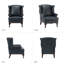 Fauteuil à oreilles Anapatria en cuir véritable-75953765